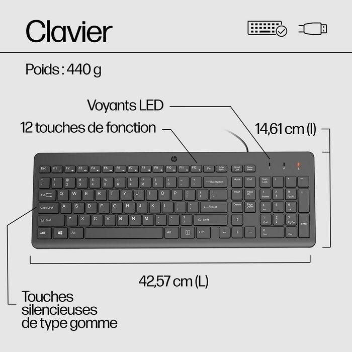 Teclado y Ratón HP 150 Negro QWERTY Qwerty US 2 Teclado y Ratón HP 150 Negro QWERTY Qwerty US 2