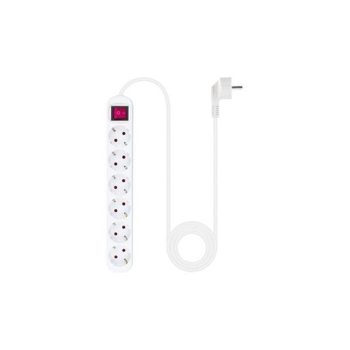 Nanocable 10.37.0006 Regleta de Enchufes 6 Tomas de Corriente con Interruptor, Protección Infantil, Cable 1.4m, Blanca, 3.680W 1 Nanocable 10.37.0006 Regleta de Enchufes 6 Tomas de Corriente con Interruptor, Protección Infantil, Cable 1.4m, Blanca, 3.680W 1