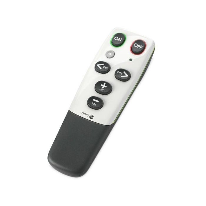 Doro HandleEasy 321rc - Control remoto universal IR inalámbrico con botones, Negro y Blanco