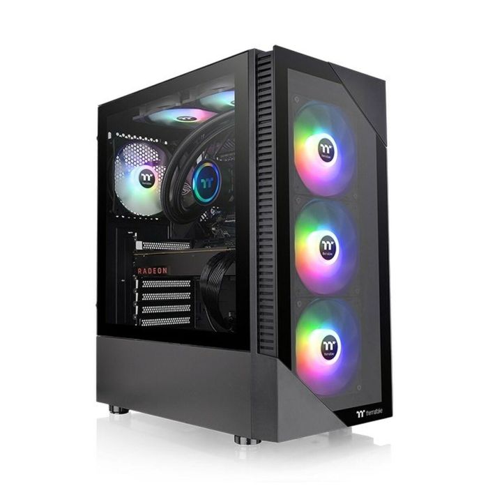 Caja de PC Mid Tower sin fuente de alimentación - THERMALTAKE View 200 TG ARGB (Negro) - ATX/Micro ATX - 3x120mm A-RGB - USB 3.0/2.0 - Vidrio templado