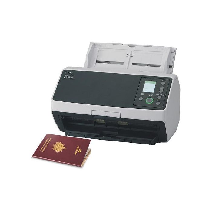 Ricoh fi-8190 Escáner Documentos - 90 ppm, Escaneo Dúplex, ADF + Alimentación Manual, Gris/Negro