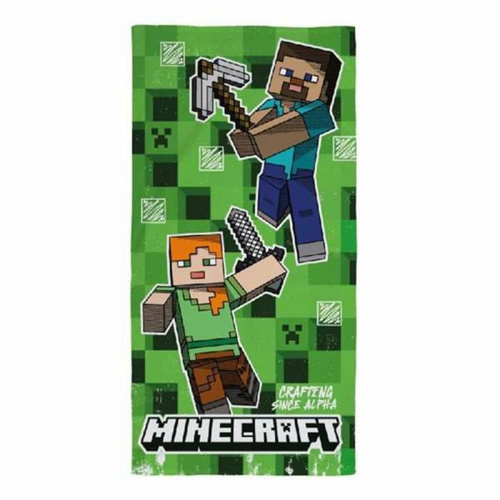 Toalla de Playa Minecraft Verde 100 % poliéster 70 x 140 cm Toalla de Playa Minecraft Verde 100 % poliéster 70 x 140 cm