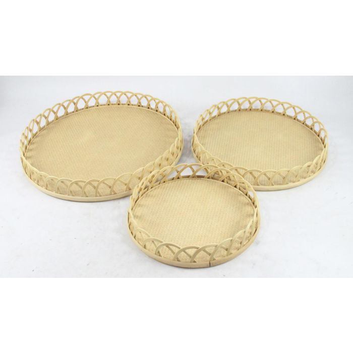 Centro Mesa Balines DKD Home Decor Marron 58 x 9 x 58 cm Set de 3