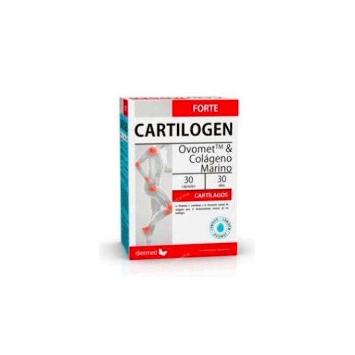 DIETMED Cartilogen Forte 30 Cápsulas - Colágeno Marino, Ovomet, Cúrcuma y Vitamina C para Cartílagos