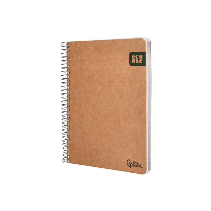 Cuaderno Espiral Liderpapel Din A5 Tapa Cartulina Kraft Contracolada 120H Papel 100% Reciclado 80 gr Liso 2