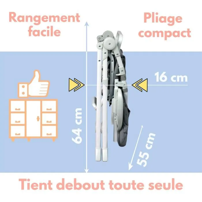 Bambisol Trona fija con balda regulable en profundidad gris 3