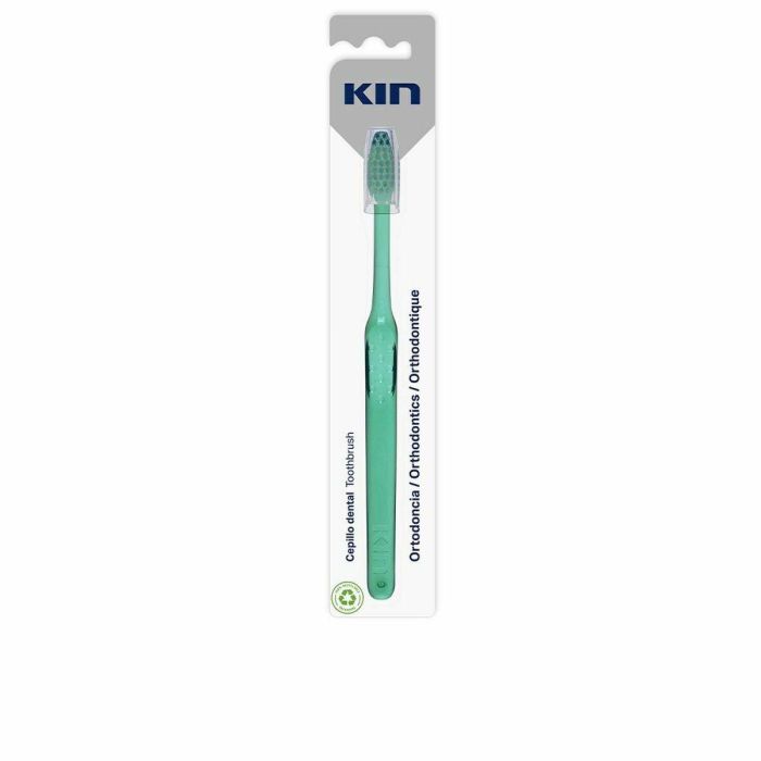 Kin Cepillo Dental para Ortodoncia, Filamentos en V y Cabezal Pequeño para Higiene Diaria con Brackets - 1 unidad