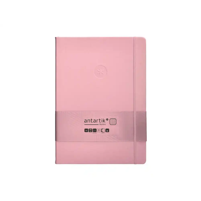Antartik Cuaderno A4 Tapa Dura Hojas Cuadriculadas Rosa Pastel 100 Hojas 80gr FSC 1