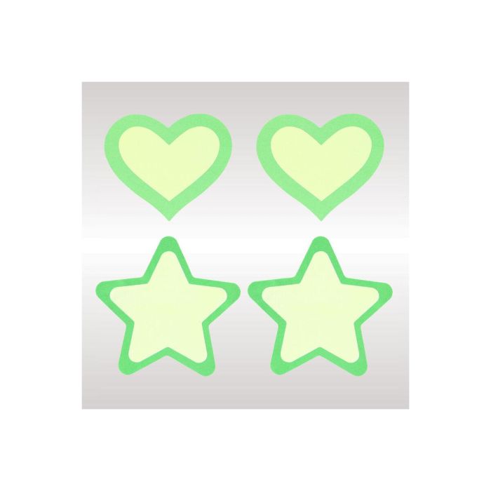 Pezoneras Peekaboo Verde Talla única Corazones Estrellas 3 Pezoneras Peekaboo Verde Talla única Corazones Estrellas 3