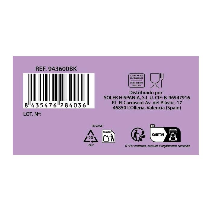 La Mediterranea Set 4 Vasos 360 cc Colección Silex Diamants (6 Cajas) 2