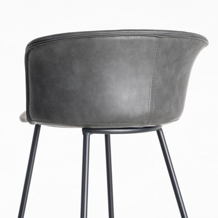 Taburete Negro Metal / Simil Piel 44,50 X 48,50 X 93,50 cm