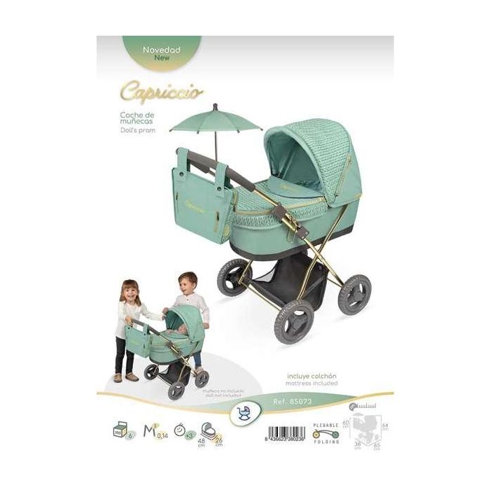 Coche de muñeca plegable con sombrilla y bolso - para muñecas de hasta 48 cm. . 7