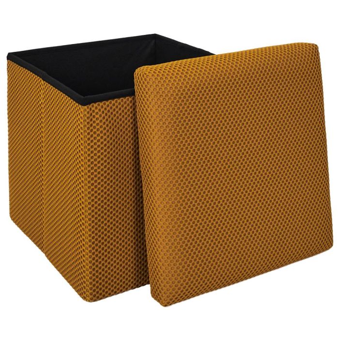 Caja-Puf Plegable Atom Mostaza Home Deco Factory Caja-Puf Plegable Atom Mostaza Home Deco Factory