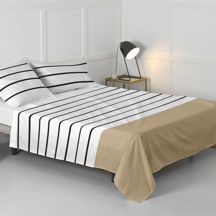 Sábana Encimera HappyFriday Blanc Blush Sand Multicolor Cama de 80/90 4