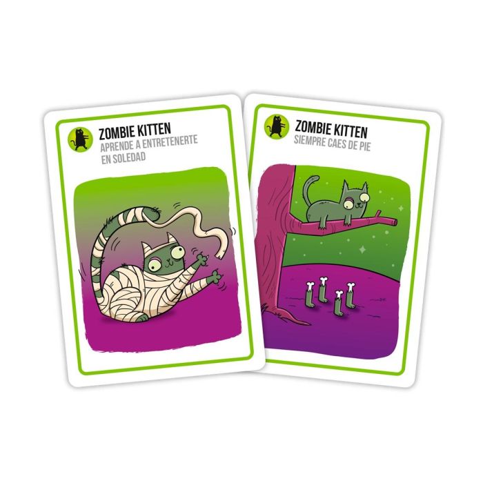 Asmodee Juego Zombie Kittens Ekiek10Es, Juego de Cartas Independiente y Compatible con Exploding Kittens 2