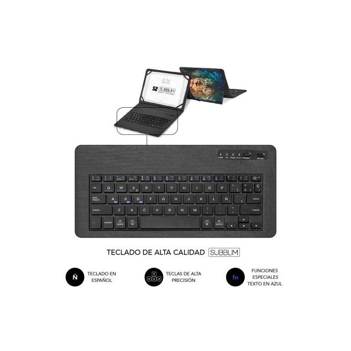 Teclado Bluetooth con Soporte para Tablet Subblim SUBKT5-BTTL30 Qwerty Español Multicolor Español 4