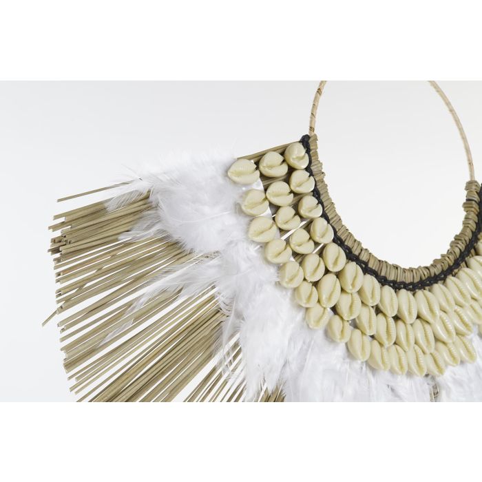 DKD Home Decor Decoración para Pared de Estilo Colonial con Plumas y Conchas, Blanco y Marrón, 56x36x2 cm (Set de 2 Unidades) 1 DKD Home Decor Decoración para Pared de Estilo Colonial con Plumas y Conchas, Blanco y Marrón, 56x36x2 cm (Set de 2 Unidades) 1