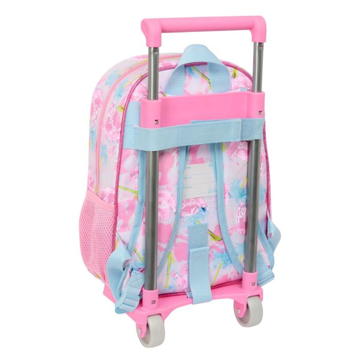 Mochila Escolar con Ruedas Barbie Painterly Rosa Azul cielo 26 x 11 x 67 cm 26 x 34 x 11 cm 2