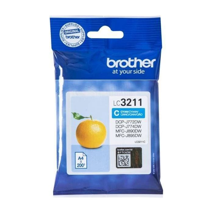 Brother Cartucho de Tinta Cian para Impresora DCP-J572DW, MFC-J491DW, J497DW, J890DW, J895DW (Rinde 200 Páginas)