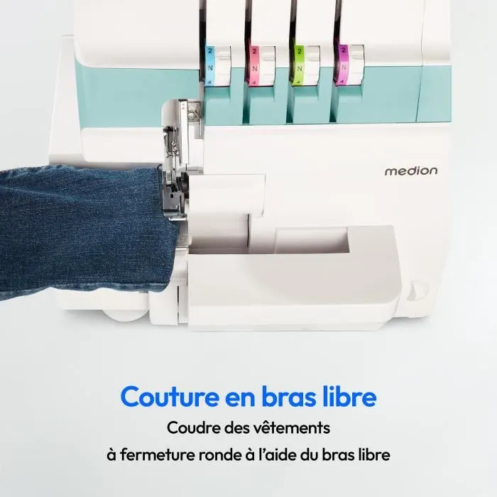 Medion SO 90 Remalladora 91W Tipo de aguja: 11, 14, 16 1200 rpm LED Turquesa 3