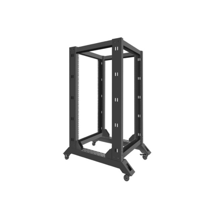 Lanberg OR01-6822-B Armario Rack 22U de Suelo Independiente para Servidores y Redes, Carga Máxima 600 kg, Color Negro