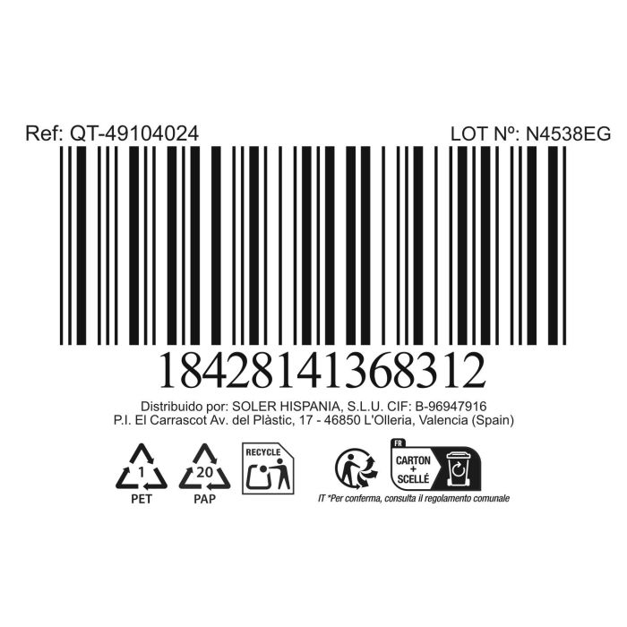 Inde Cacerola 24 cm (5,5 Litros) de Acero Inoxidable con Tapa, Hermes Matt (4 Unidades)