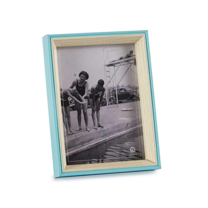 Giftdecor Portafotos Madera 13x18 cm Azul y Natural MDF con Marco (Set de 24) 1
