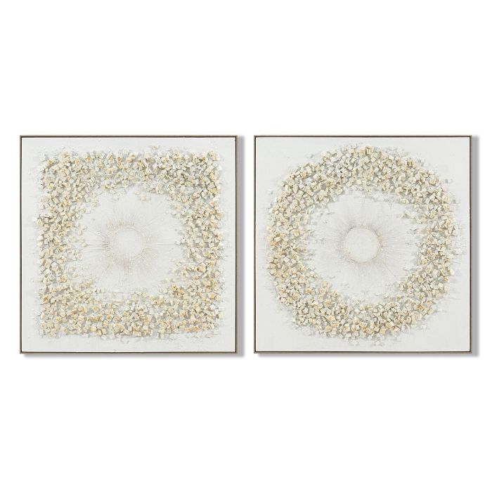 Cuadro Glam DKD Home Decor Blanco 4.5 x 102 x 102 cm (2 Unidades) 0 Cuadro Glam DKD Home Decor Blanco 4.5 x 102 x 102 cm (2 Unidades) 0