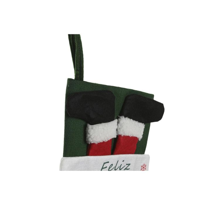 DKD Home Decor Calcetín Navidad Tradicional Rojo y Negro Poliéster 50 x 28 cm 2
