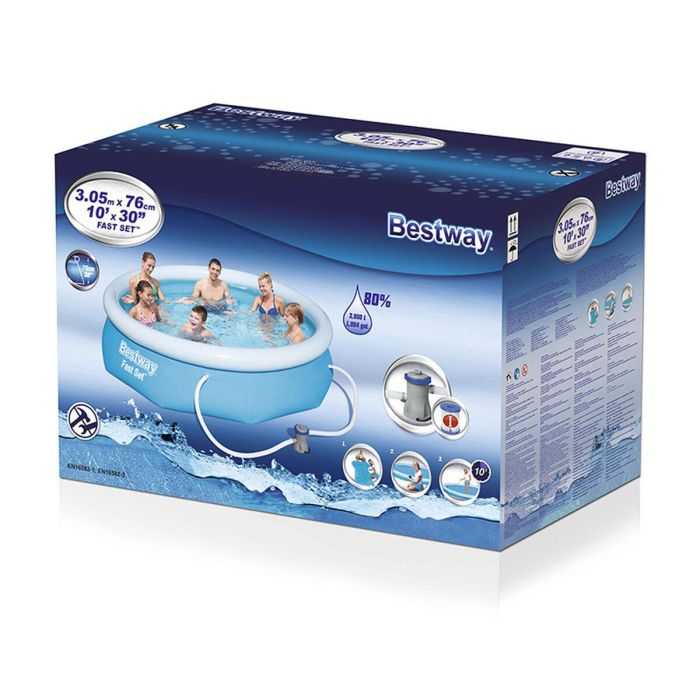 Bestway Piscina Hinchable Adulto Aro con Depurador 305x76 cm Jardin 57270 4