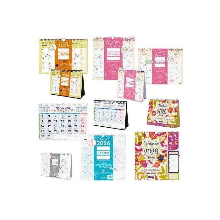 Calendario (2026) Finocam Mensual Trendy Surtido De 44
