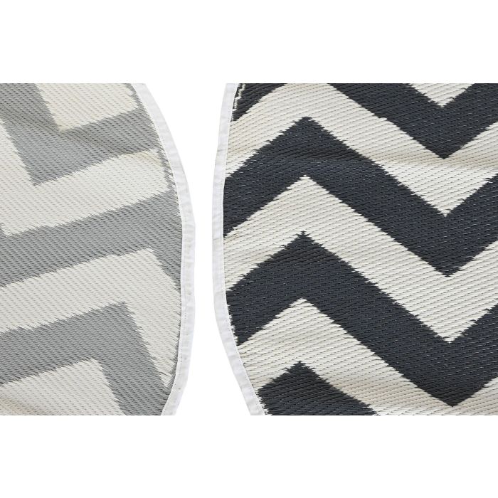 DKD Home Decor Alfombra de PP 150x150 cm Colores Surtidos: Gris Claro, Gris Oscuro y Blanco - Pack de 6 Unidades 1