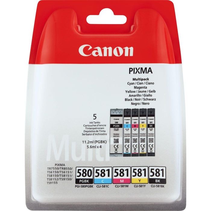 Ink-Jet Canon Pixma Multi Value Pack Pgi580Bk - Cli581 cmybk Ecopack Ink-Jet Canon Pixma Multi Value Pack Pgi580Bk - Cli581 cmybk Ecopack