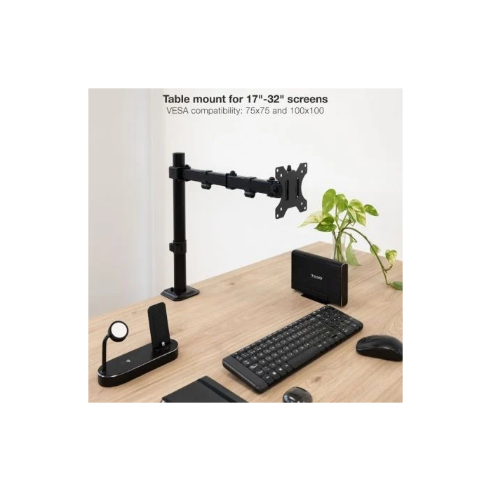TooQ Soporte de Mesa para Monitor DB1801TN-B Giratorio Inclinable para Pantallas de 17 a 32 Pulgadas hasta 8kg Negro 2 TooQ Soporte de Mesa para Monitor DB1801TN-B Giratorio Inclinable para Pantallas de 17 a 32 Pulgadas hasta 8kg Negro 2