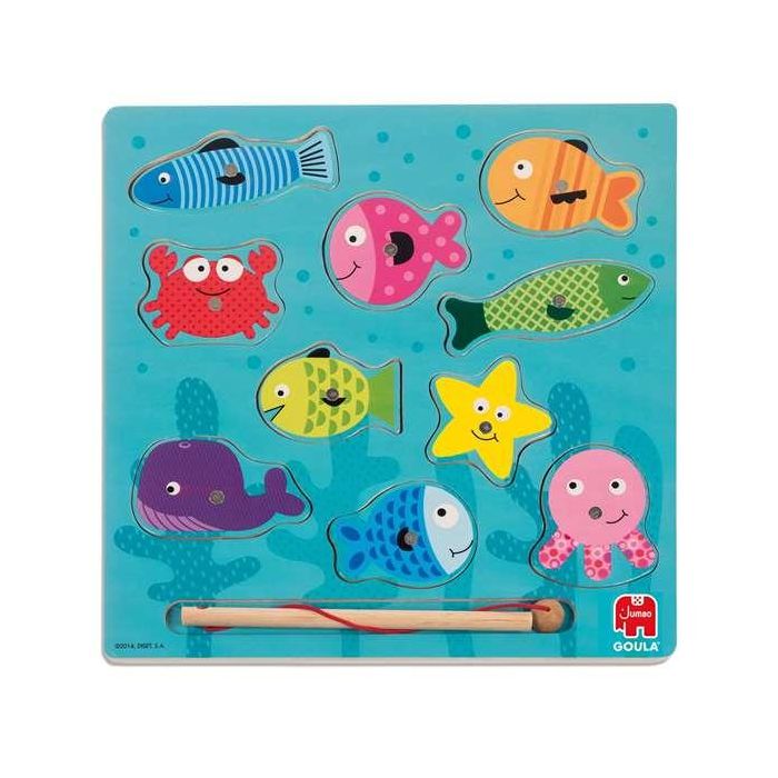 Puzzle encajable pesca magnetico de madera goula 11 piezas 37x295x1.5 cm