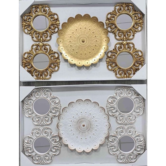 Juego de Espejos DKD Home Decor Cristal Dorado Blanco PP 2 Unidades Moderno Decapé (35 x 2 x 35 cm) 1 Juego de Espejos DKD Home Decor Cristal Dorado Blanco PP 2 Unidades Moderno Decapé (35 x 2 x 35 cm) 1