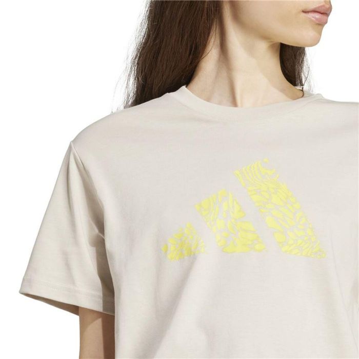 Camiseta de Manga Corta Mujer Adidas Beige 7-8 Años 2