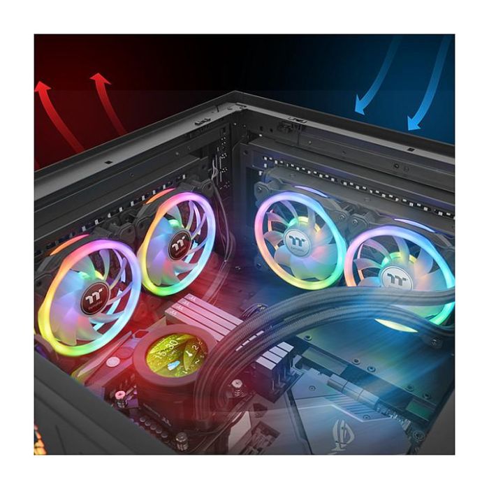Thermaltake SWAFAN 14 RGB Ventilador 140mm Radiador Negro TT Premium Edition 3 Pack 3