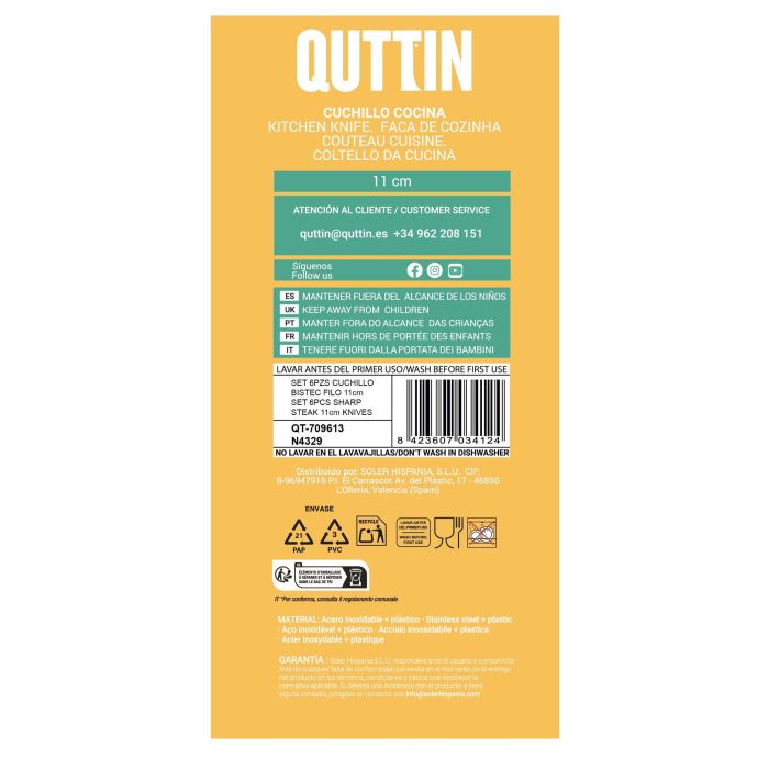 Quttin Tijera Cocina "Summit" (F) -96- 26,3 cm de Largo x 11,5 cm de Ancho x 1,7 cm de Alto (24 Unidades) 1