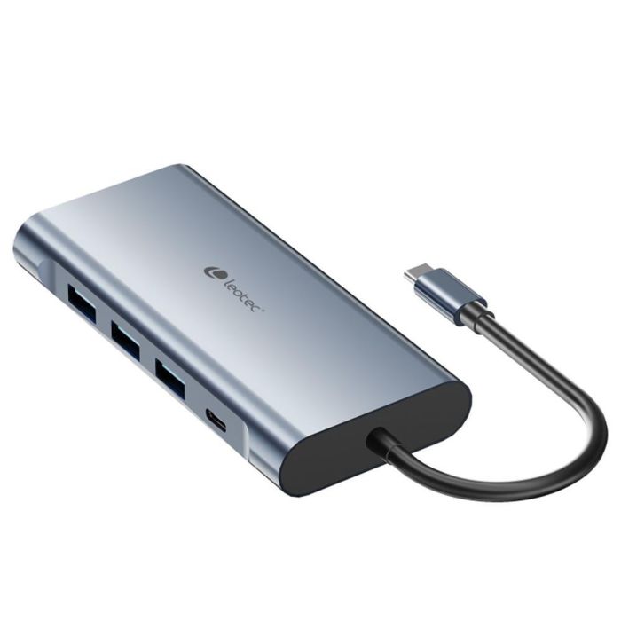 Leotec LEDS01 Replicador de Puertos USB-C 11 en 1 para Portátil con HDMI 4K, VGA, 3x USB 3.0, PD 100W, Ethernet Gigabit, Lector SD/microSD, Jack 3.5mm - Gris 2 Leotec LEDS01 Replicador de Puertos USB-C 11 en 1 para Portátil con HDMI 4K, VGA, 3x USB 3.0, PD 100W, Ethernet Gigabit, Lector SD/microSD, Jack 3.5mm - Gris 2
