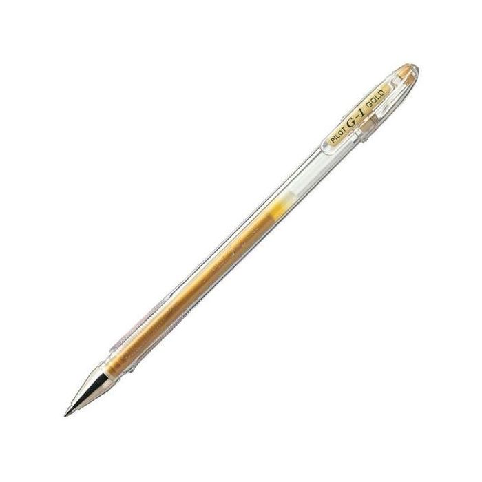 Pilot Roller Tinta Gel G-1 Punta 0.7 mm Oro Metálico Cuerpo Transparente para Papel (12 Unidades) (12 Unidades)