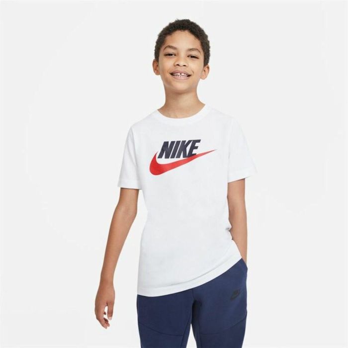 Camiseta de Manga Corta Niño Nike Sportswear Blanco L 3
