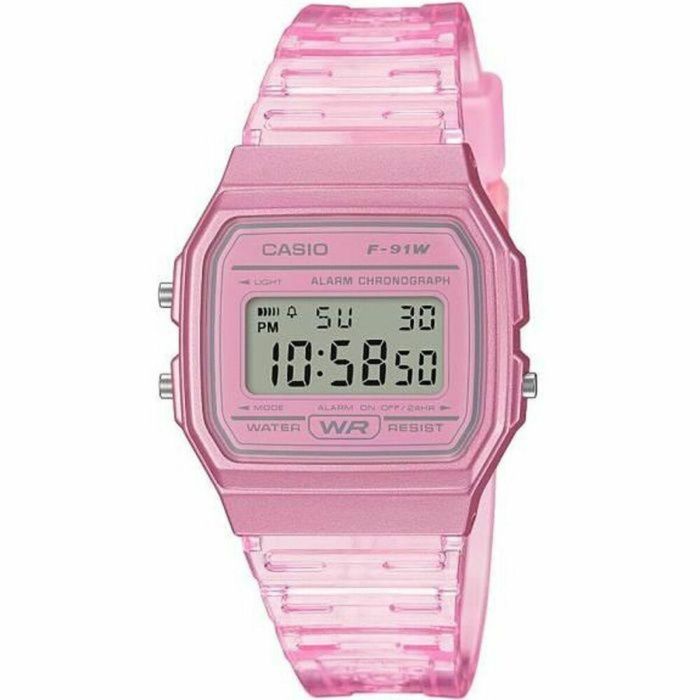 Casio F-91WS-4EF Reloj Digital Cronógrafo, Alarma, Calendario Automático, Iluminación, Resina, Resistente al Agua