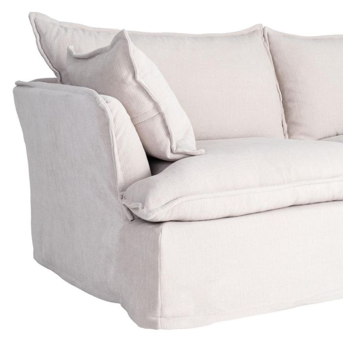 Sofá 3 Plazas Crema Tejido 221 X 103 X 72 cm