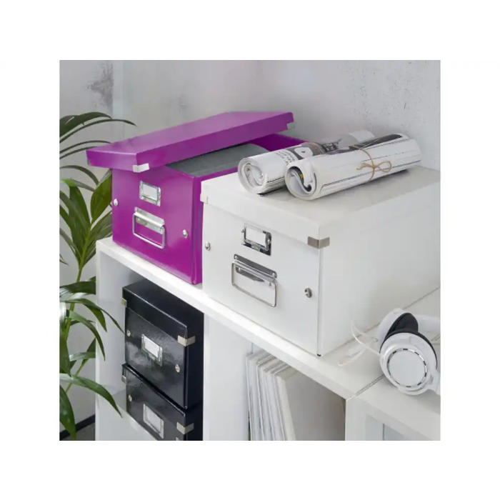 Leitz Caja de almacenamiento click&store mediana color violeta 281x200x369 mm 1
