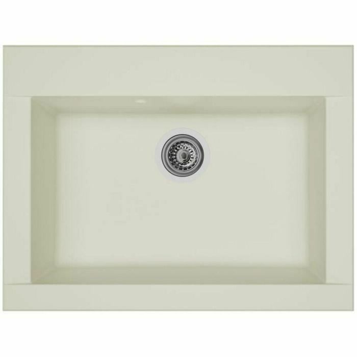 Stradour Hexo Fregadero de cocina empotrado 1 recipiente sin escurridor en Resina Blanco 66 x 50 cm