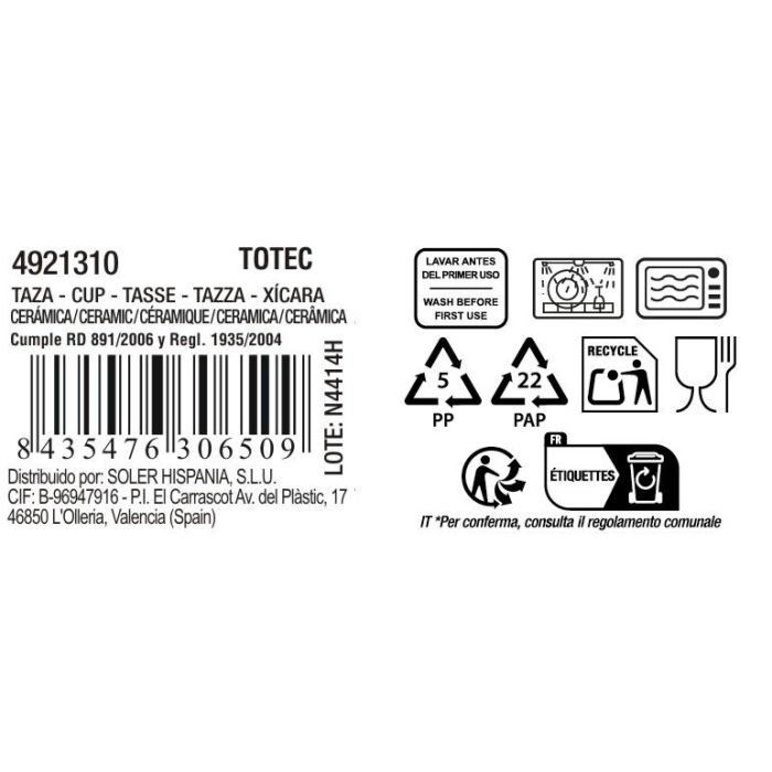 Inde Taza Café Expreso Totec 100 cc - Medidas 6 cm diámetro x 6.3 cm alto (24 Unidades) 3
