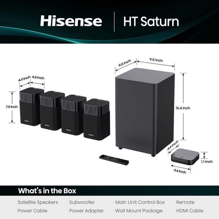 Barra de Sonido Hisense HT SATURN Negro 14