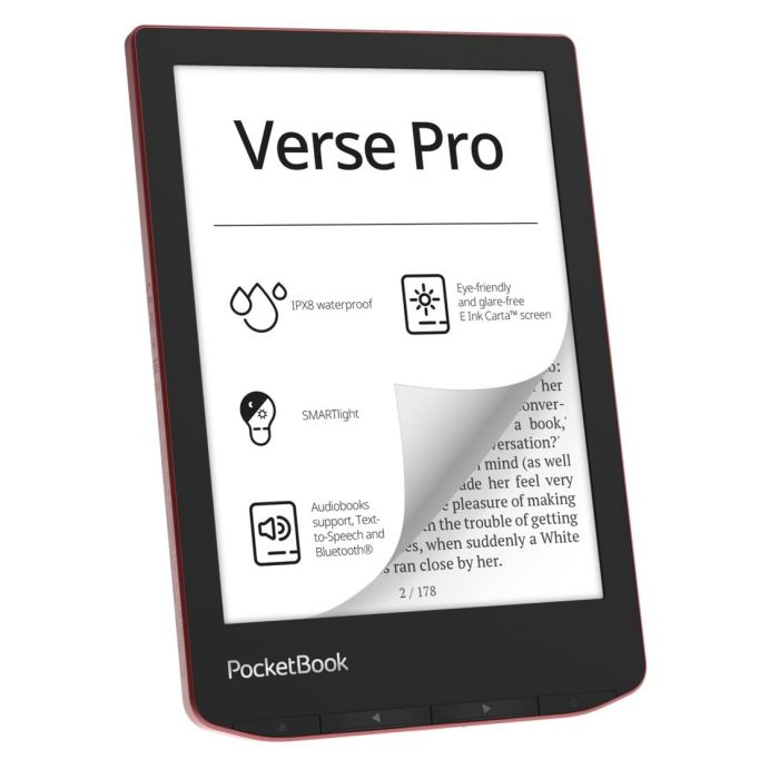 PocketBook Verse Pro - Ebook 6" SMARTlight, IPX8, Audiolibros, Bluetooth, 16GB - Azure/Passion Red 1