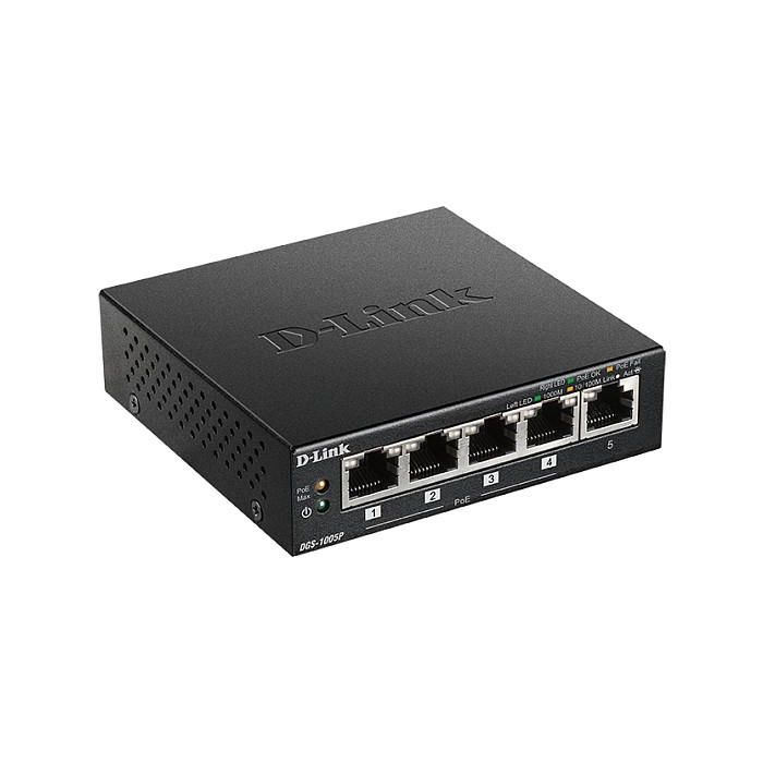 D-LINK Switch DGS-1005P 5 Puertos Gigabit PoE 60W No Administrado Plug&Play 1